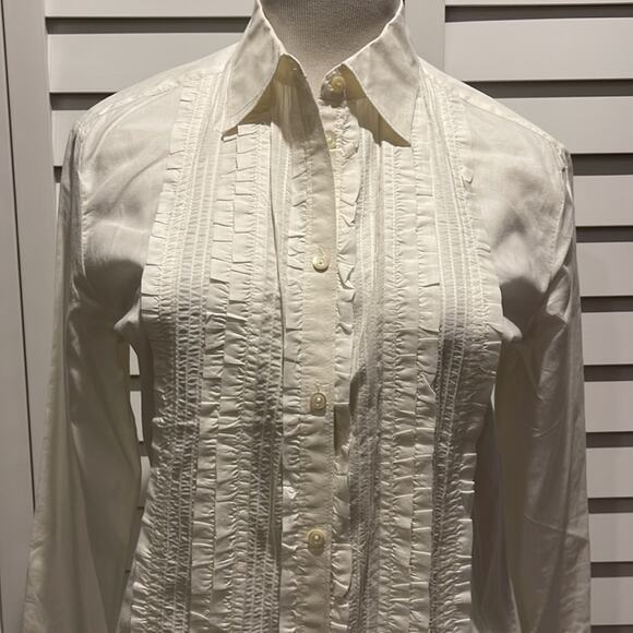 Gap white 100% Cotton buttoned Long Sleeve Blouse - Picture 2 of 6